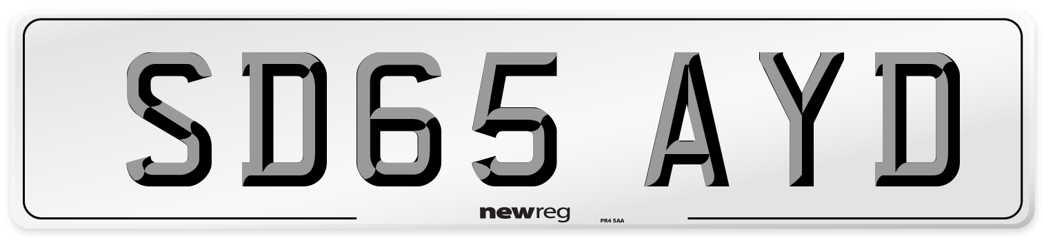 SD65 AYD Number Plate from New Reg